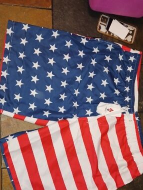 Men’s Patriotic Flag Swim Shorts - Red, White & Blue
